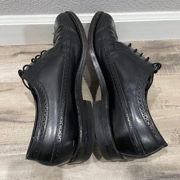 Florsheim Oxford Shoes Men Size 11.5 C Black Cortez Leather Wingtip Brogue 20804 - Picture 7 of 13